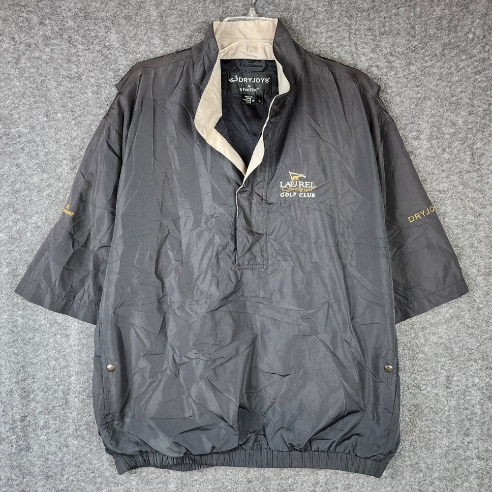 FootJoy Windbreaker Mens L DryJoys Laurel Springs Golf Club Short Sleeve EUC